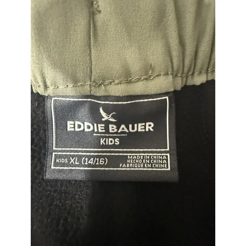 Eddie Bauer Boys Fleece Lined Joggers Green Colorway Size XL 14/16 Outdoor